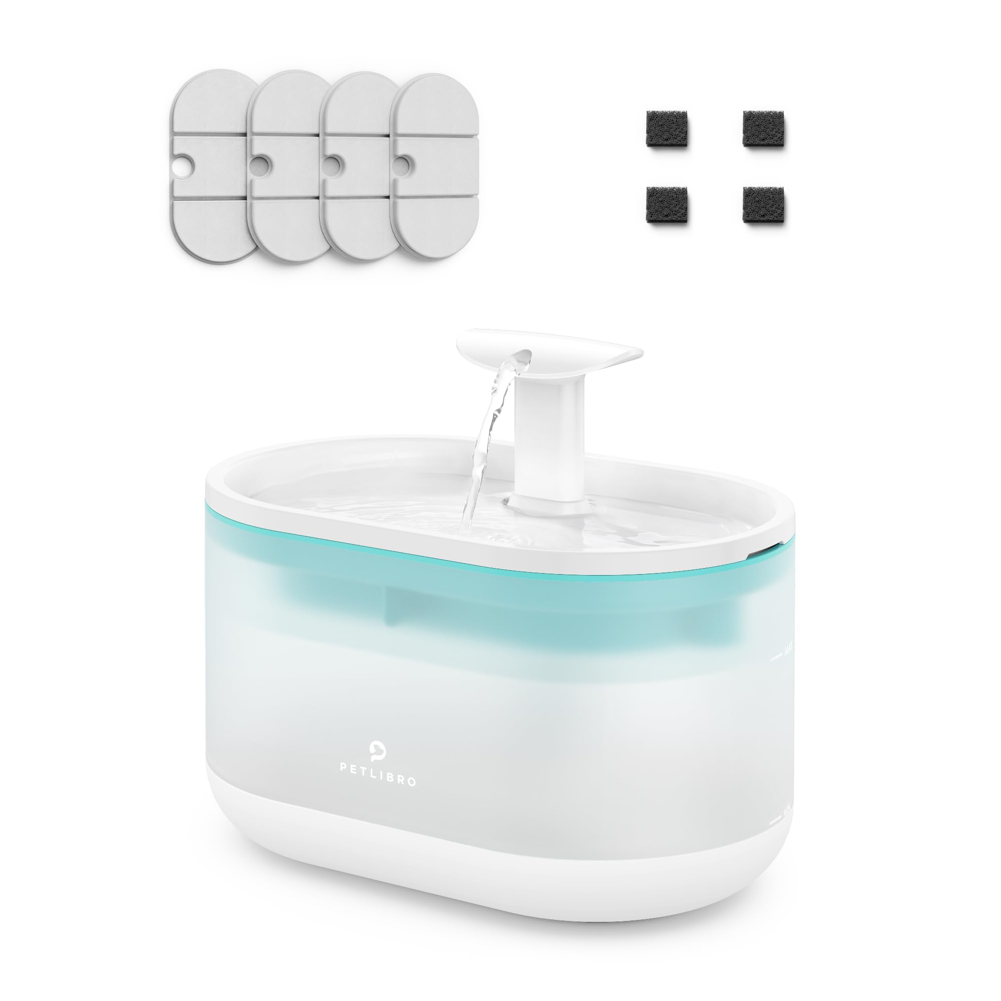 PETLIBRO fontaine d'eau avec niveau visible, pratique pour surveiller l'eau.