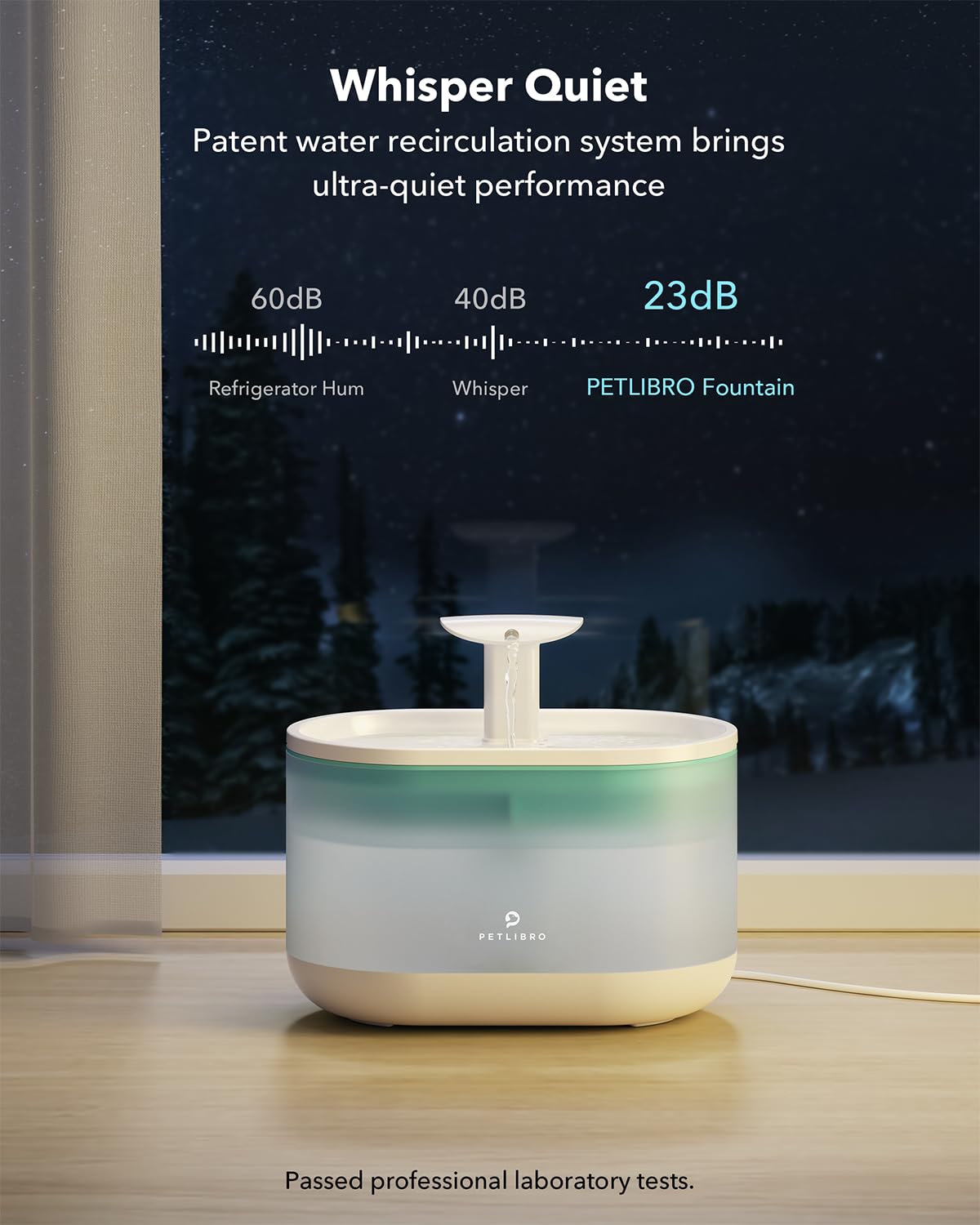 PETLIBRO réservoir interne assure eau disponible lors de coupures d'alimentation.