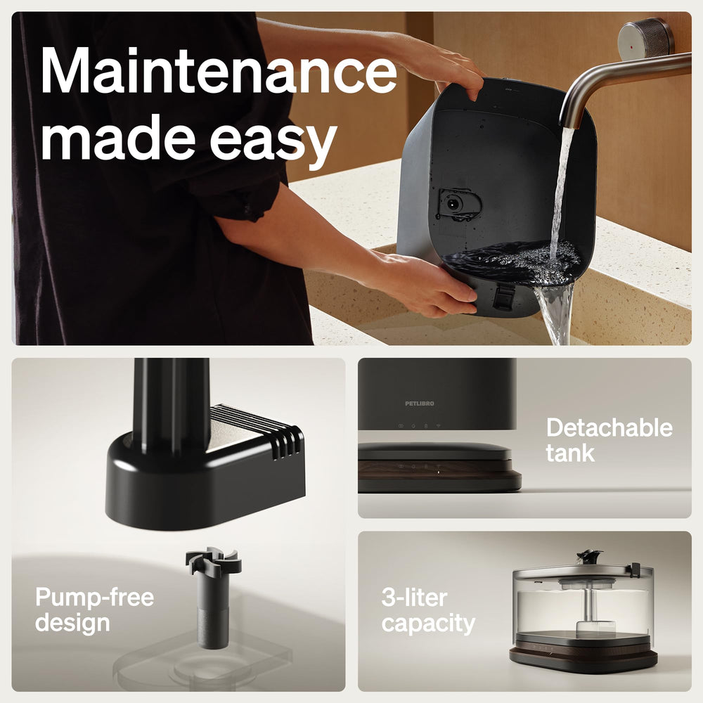 PETLIBRO plateau inox hygiénique, nettoyage facile.