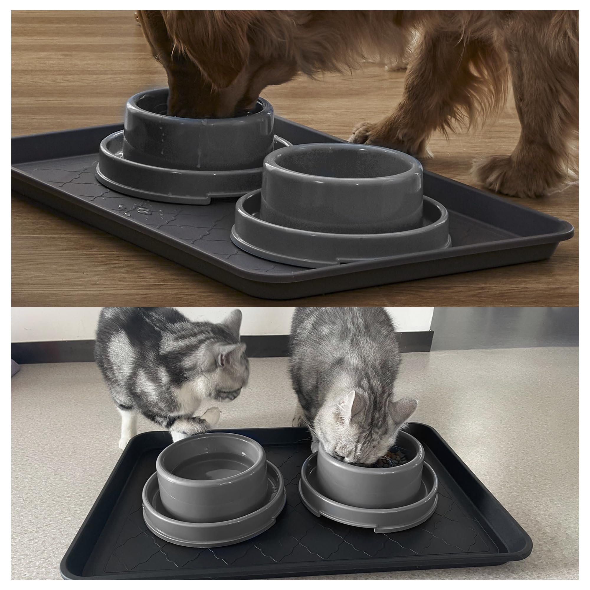 Tapis d'alimentation PetLike, facile à nettoyer et anti-débordement.