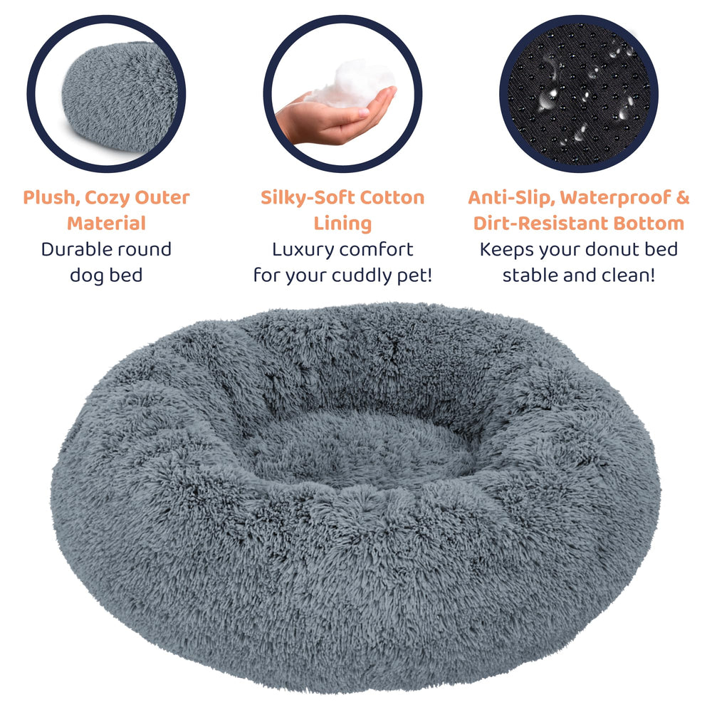 Bordures moelleuses du lit Donut Petloox pour un soutien doux.