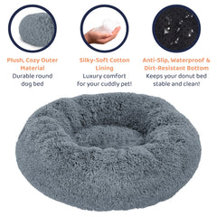 Bordures moelleuses du lit Donut Petloox pour un soutien doux.