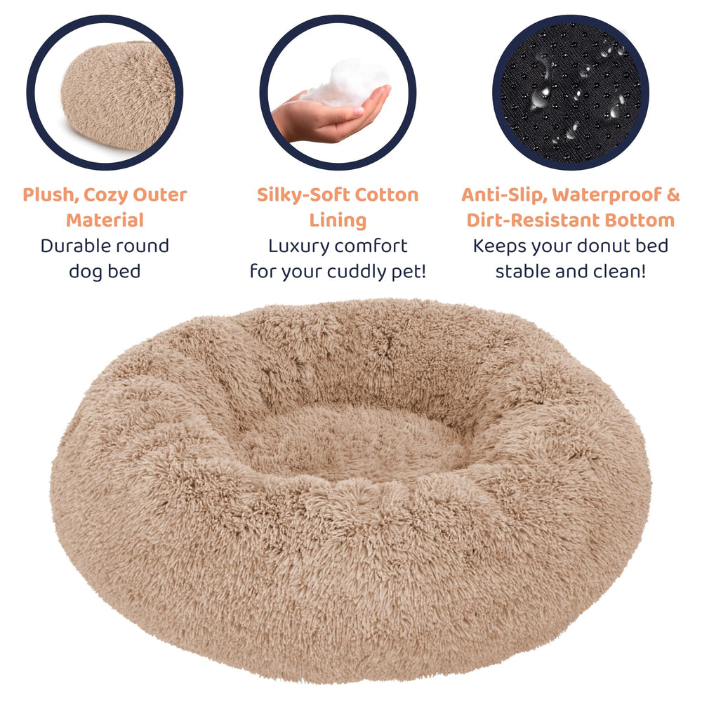 Lit beignet Petloox pour chien, atmosphère apaisante idéale pour les moments calmes.