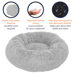 Lit donut Petloox pour chien - design minimaliste qui s’intègre à la maison.