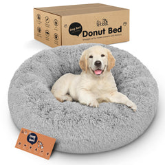 Lit donut Petloox pour chien - design moelleux pour des siestes confortables.