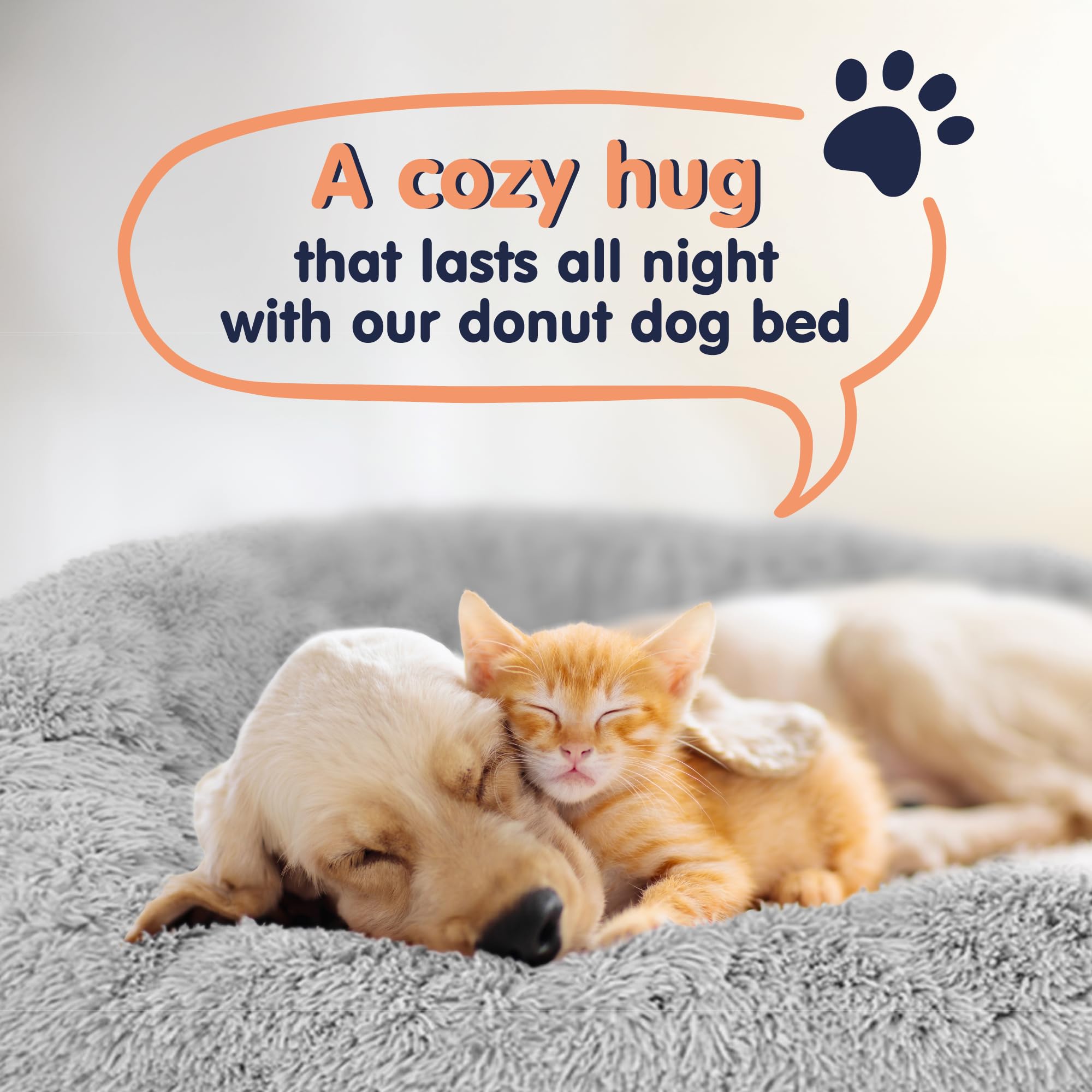 Lit donut Petloox pour chien - taille large pour chiens de grande stature.