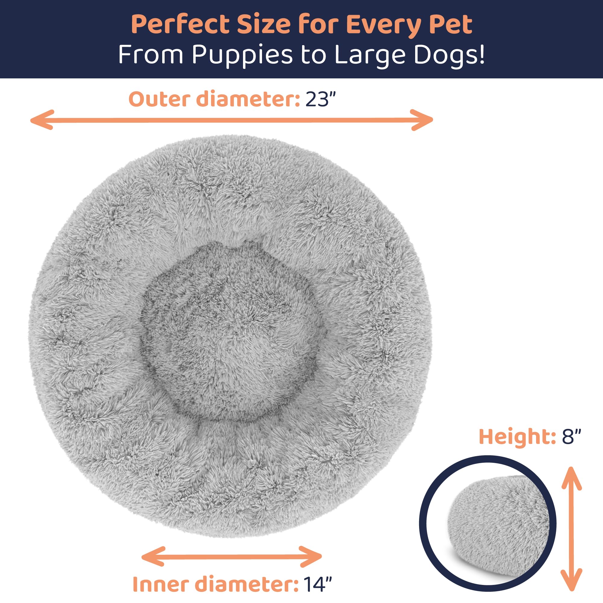 Lit donut Petloox pour chien - taille moyenne idéale pour chiens moyens.