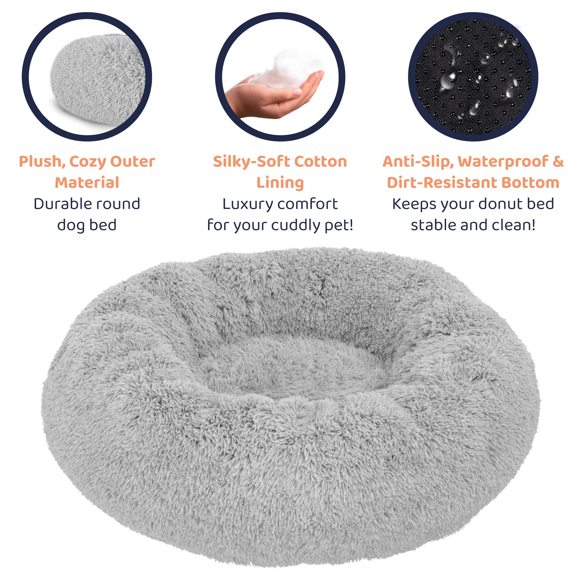 Petloox Nid Donut chien design moderne gris intérieur élégant