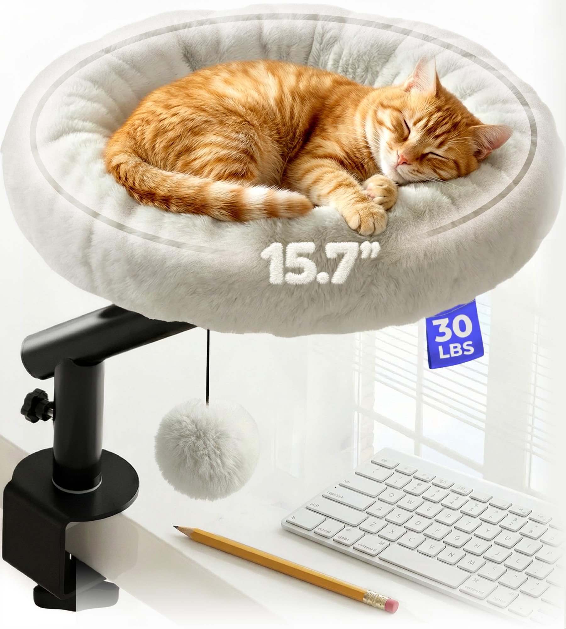 Lit de bureau PetLovers pour chat avec coussin peluche: confort près de vous