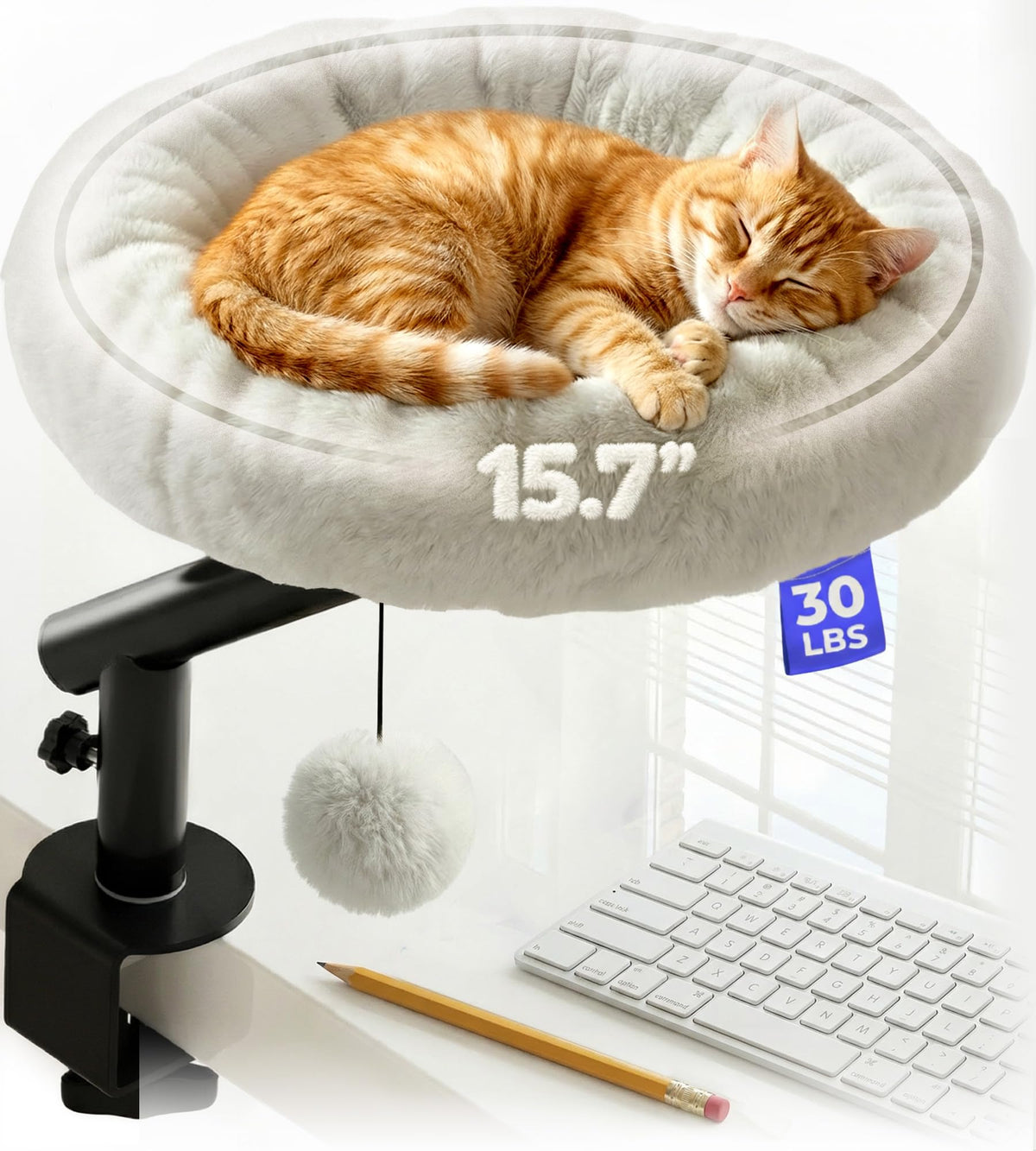 Lit de bureau PetLovers pour chat avec coussin peluche: confort près de vous