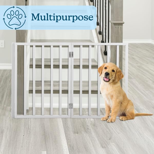 Barrière PETMAKER pliable, rangement rapide et mobilité facilitée.