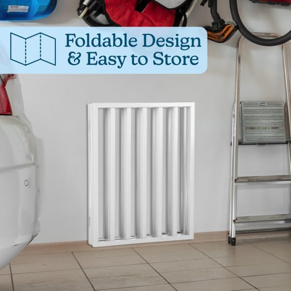 Barrière PETMAKER légère et robuste prête au déplacement.