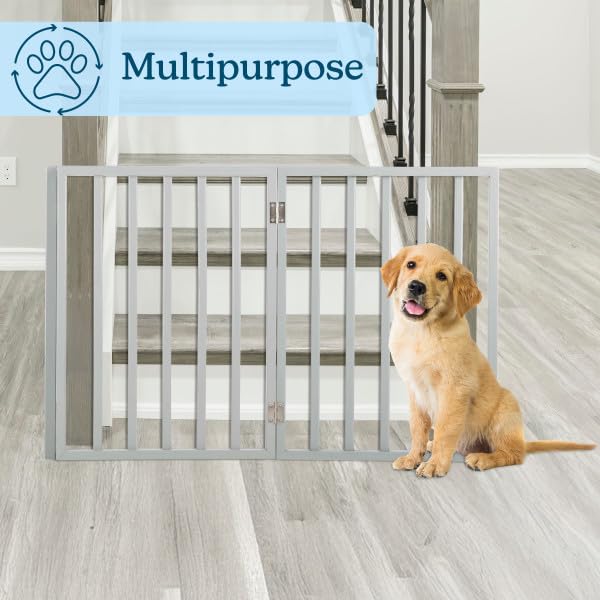 Barriere PETMAKER pour chiens et chats, 54x24 pouces, gris.