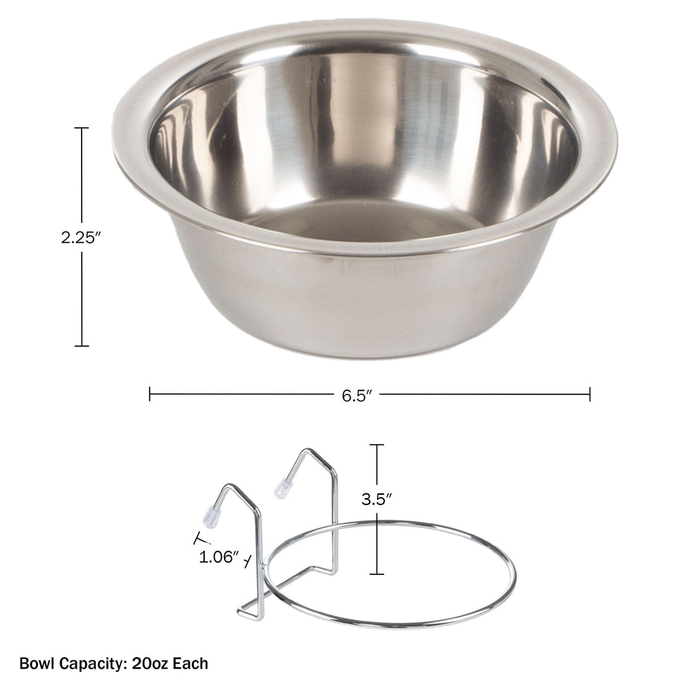 Bols PETMAKER pour animaux, design anti-chute et fixation facile sur cage.