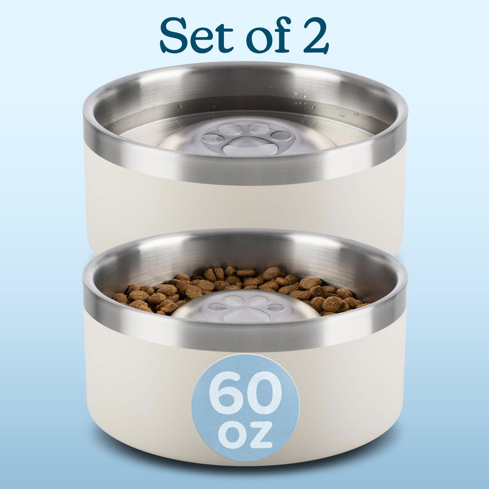 PETMAKER gamelle inox à double paroi, maintien de la nourriture à température.