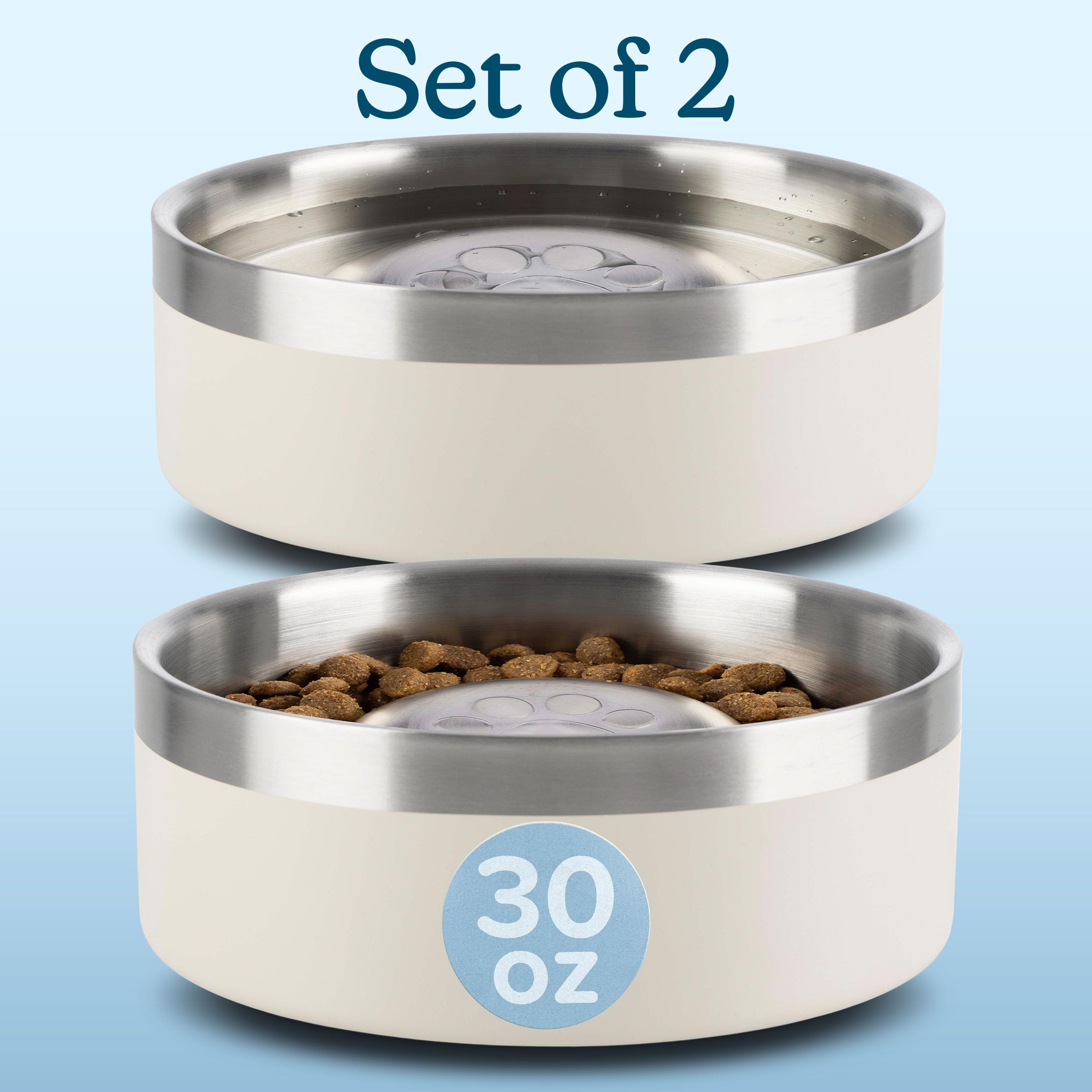 PETMAKER: bol inox versement lent avec plateforme centrale.