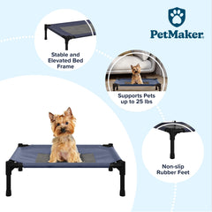 PETMAKER lit-pieds-anti-glisse bleu – stabilité sur tous les sols.