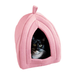 PETMAKER Maison chat intérieur rose, cocon privé pour repos détendu.