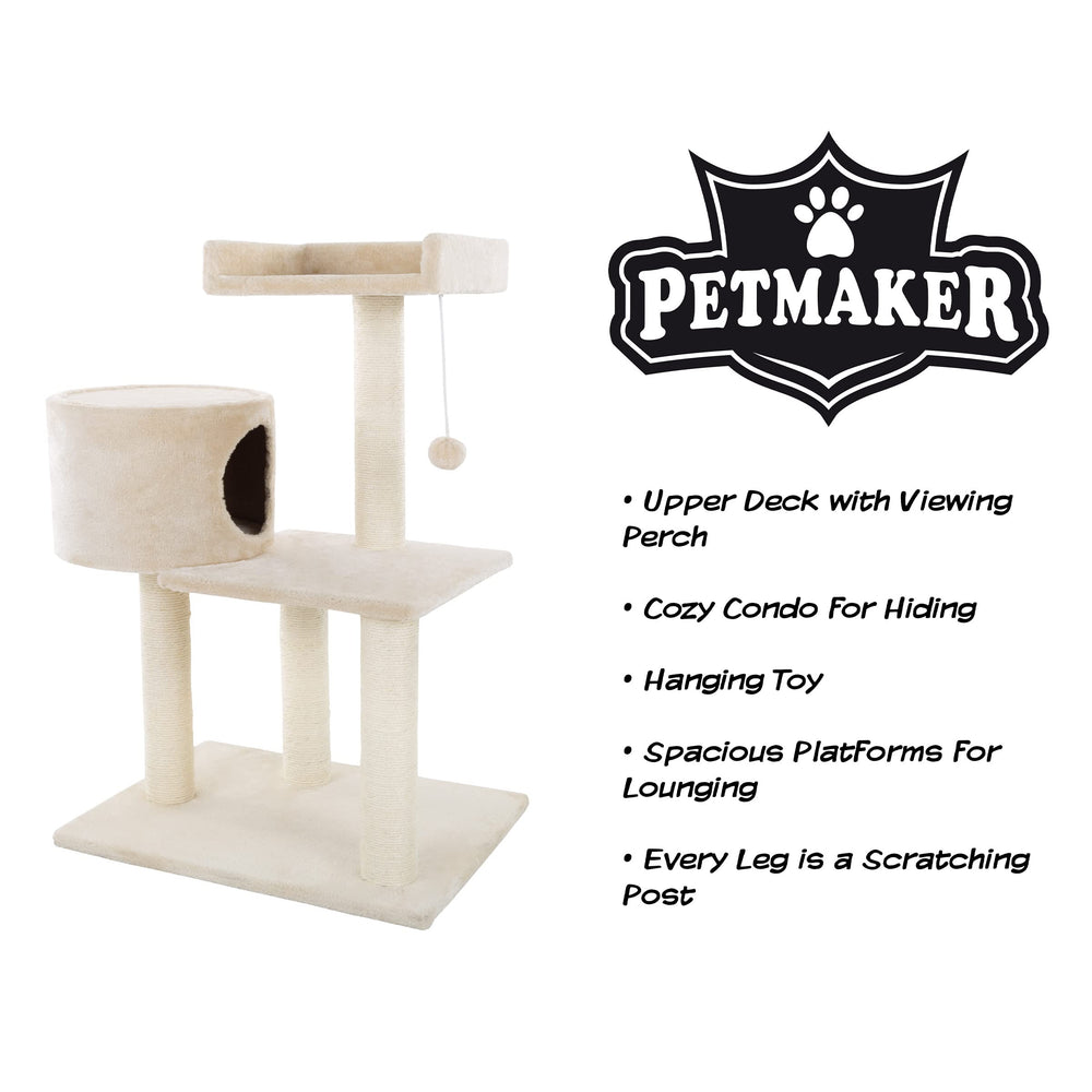 PETMAKER Postes sisal double: grattage efficace et divertissement.