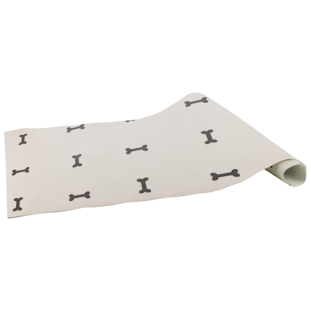 PETMAKER tapis blanc avec os noirs, style neutre pour la maison.