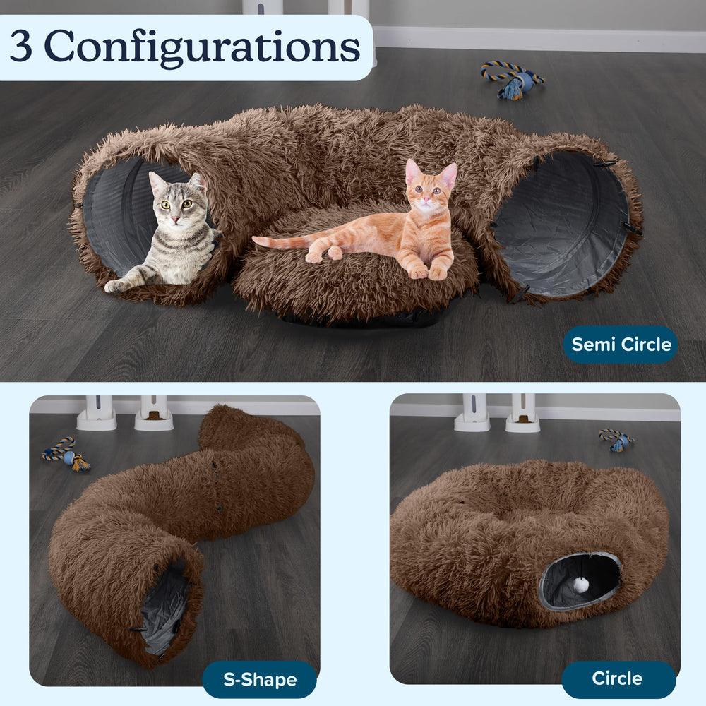 PETMAKER tonnel-chat-disposition-cercle, configuration circulaire pour jouer et se reposer.