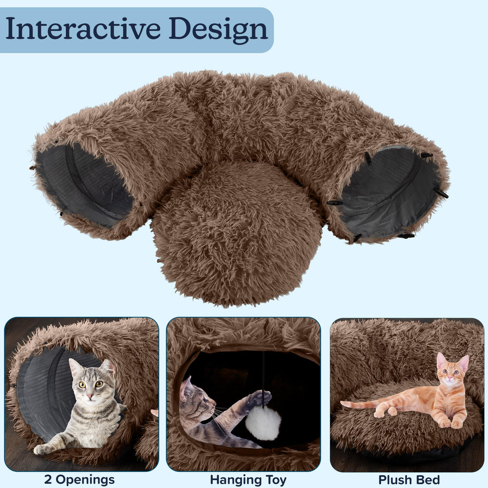 PETMAKER tonnel-chat-disposition-semi-cercle, coin secret pour observation et sieste.