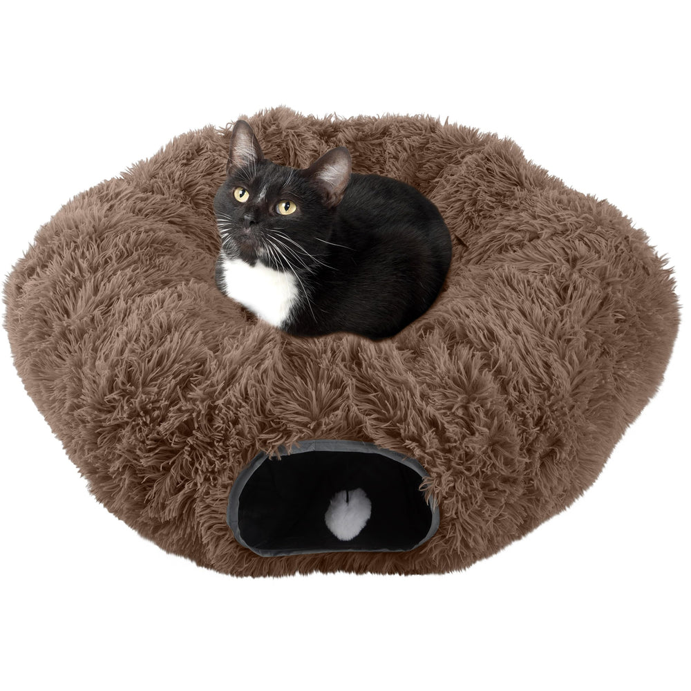 PETMAKER tonnel-chat-lit-3-pieds, espace détente et jeu pour chat.