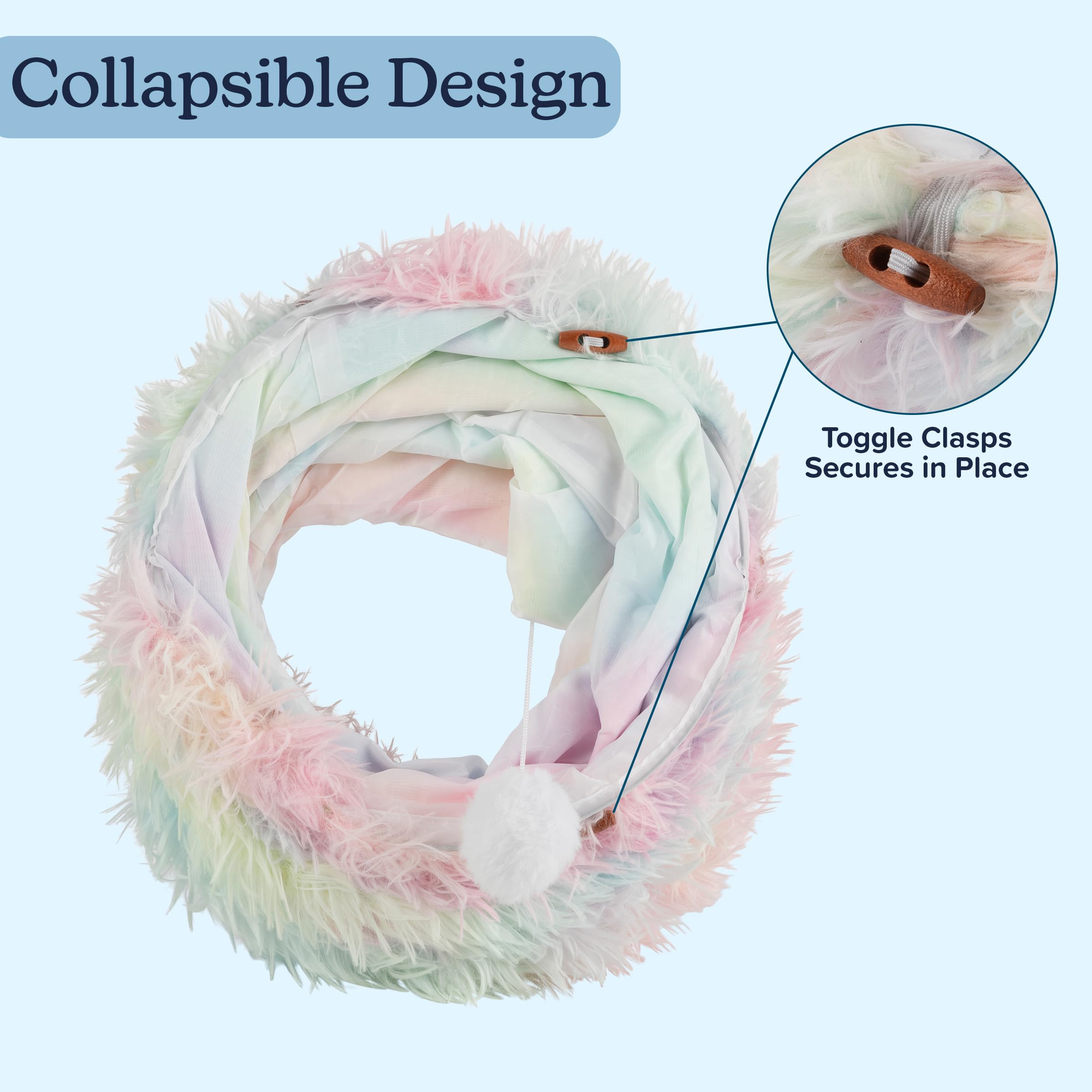 Tunnel chat pliante PETMAKER pour un rangement simple et portable.