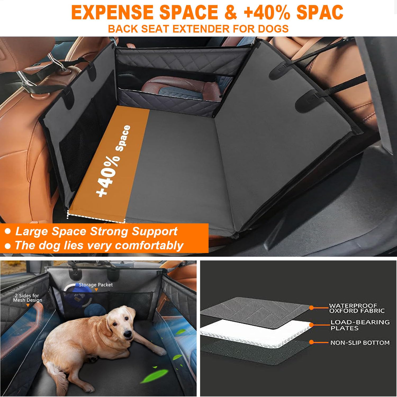 Maillage de ventilation Petmarket pour siège chien, améliore la circulation de l’air.