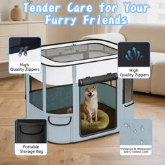 Maille résistante et fond imperméable du playpen Petmarket, nettoyage simplifié.