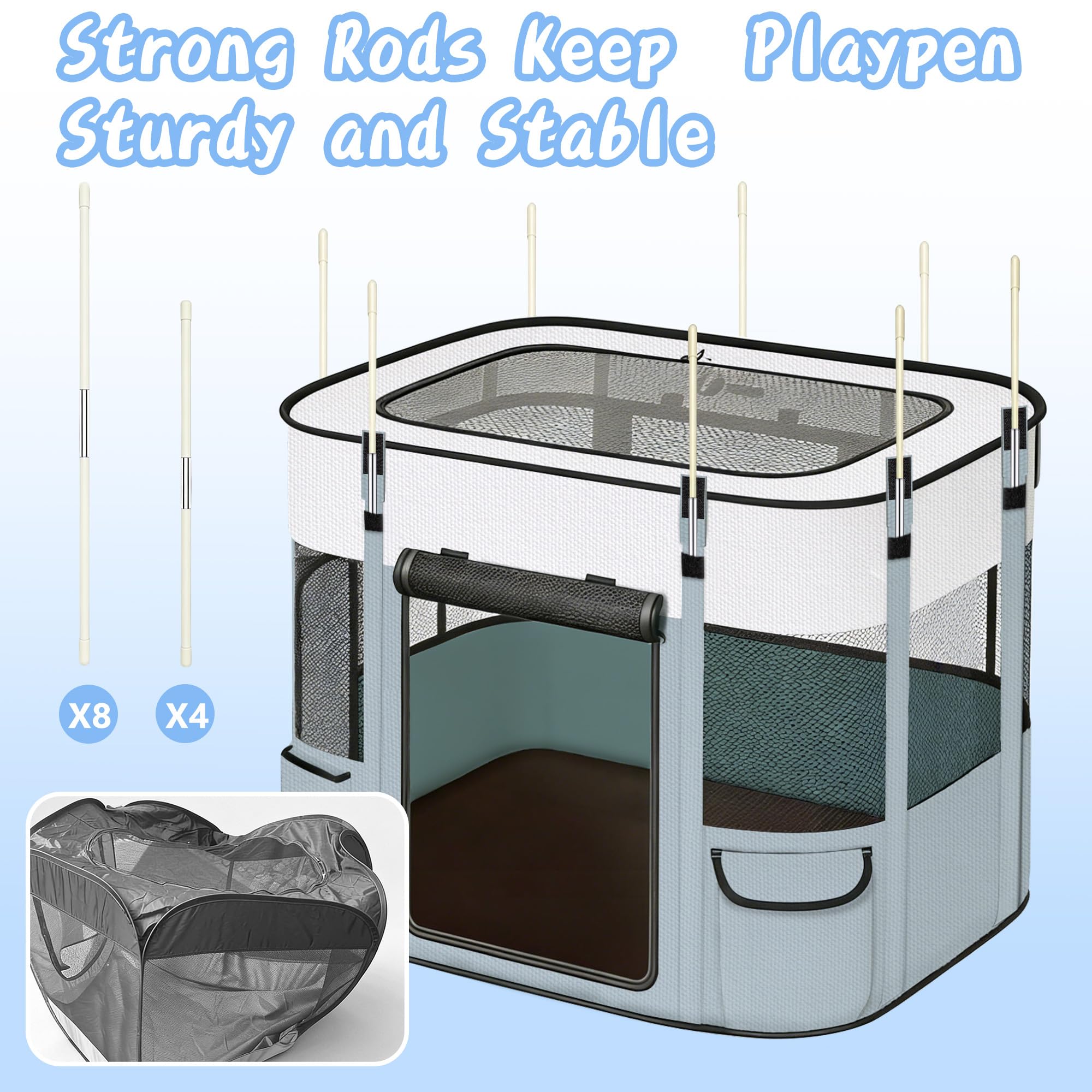 Montage rapide du playpen Petmarket sans outil pour un usage en déplacement.