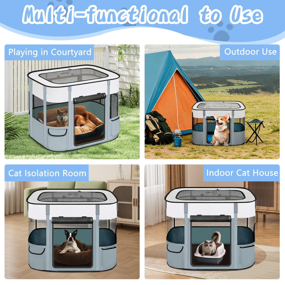 Poche latérale du Petmarket playpen pour accessoires lors des sorties.