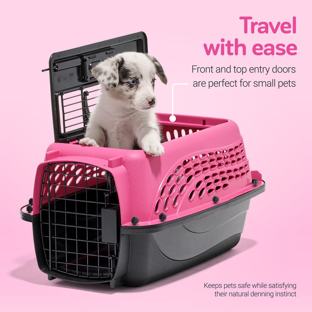 Petmate cage petit chien avec ventilation latérale pour un air frais.
