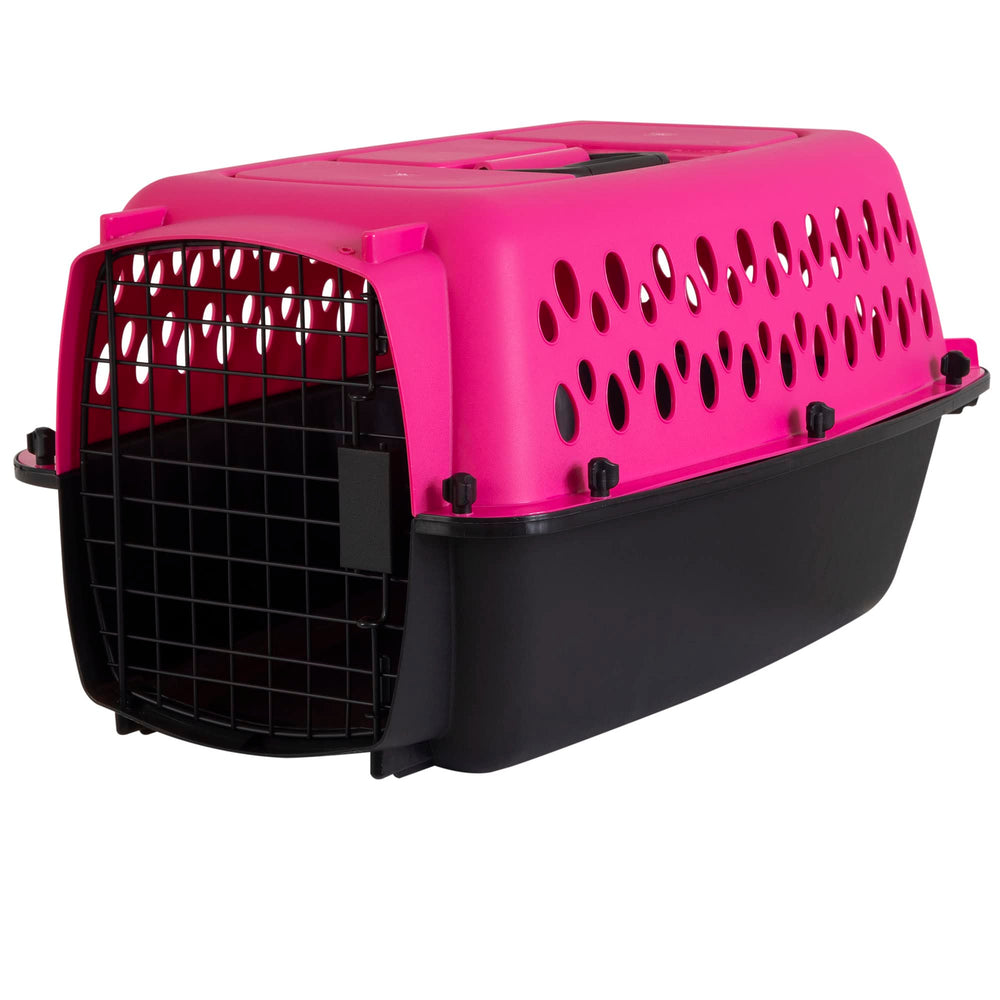 Petmate chenil chien fashion rose 23 pouces avant, léger et sûr pour le voyage.
