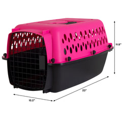 Petmate chenil chien fashion rose porte ouverte, pratique pour accès rapide.