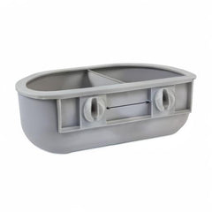 Bord sans fuite du Petmate Double Diner, gris petit, sécurité alimentaire.