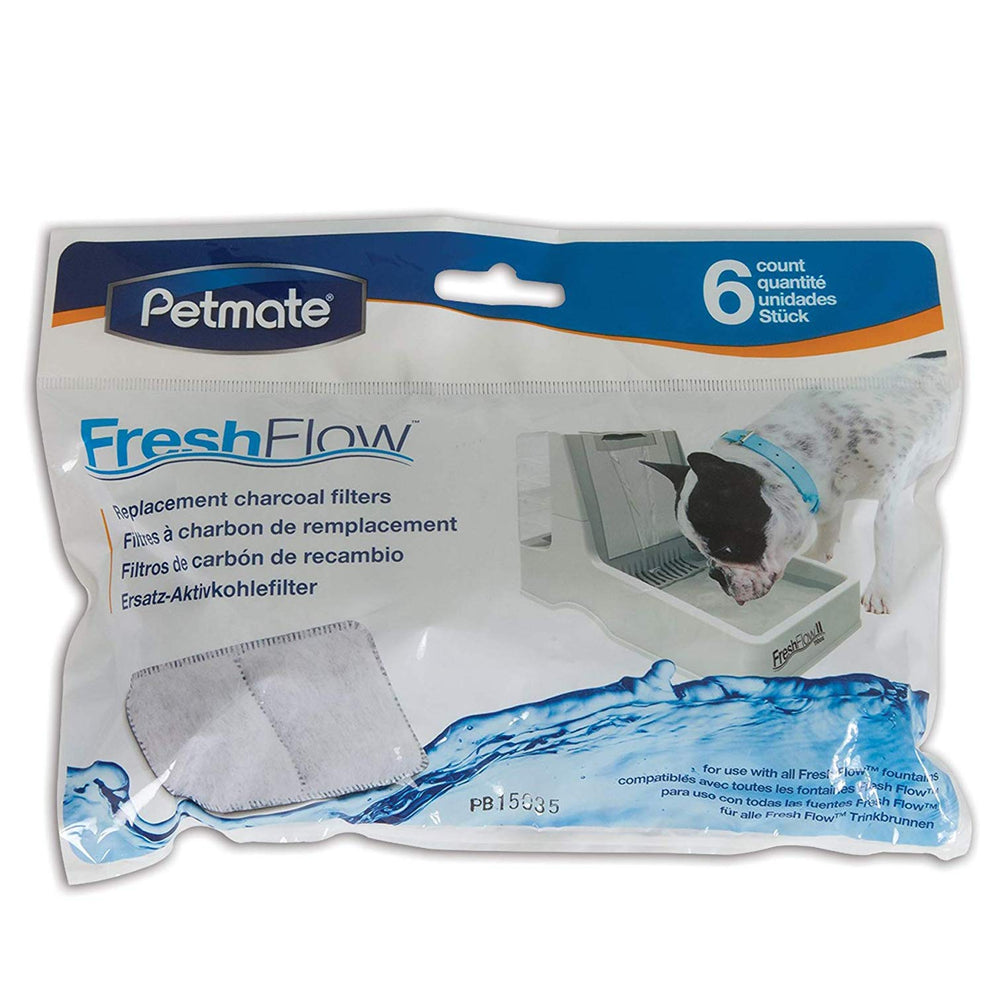 Filtre Petmate Fresh Flow gris, vue de face, améliore le goût et la fraîcheur de l'eau
