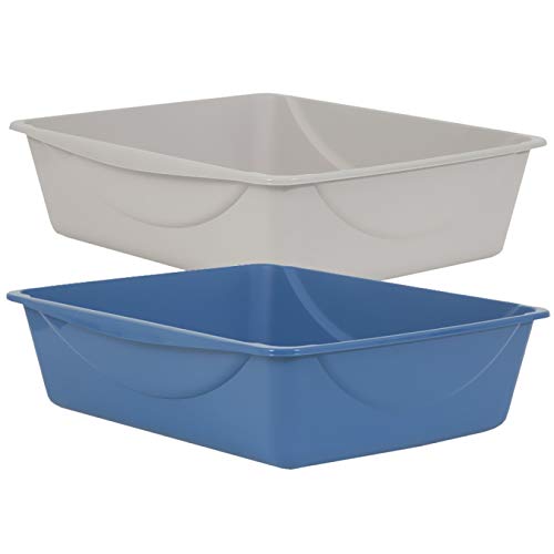 Petmate litière ouverte pour chat – plastique durable pour longévité.