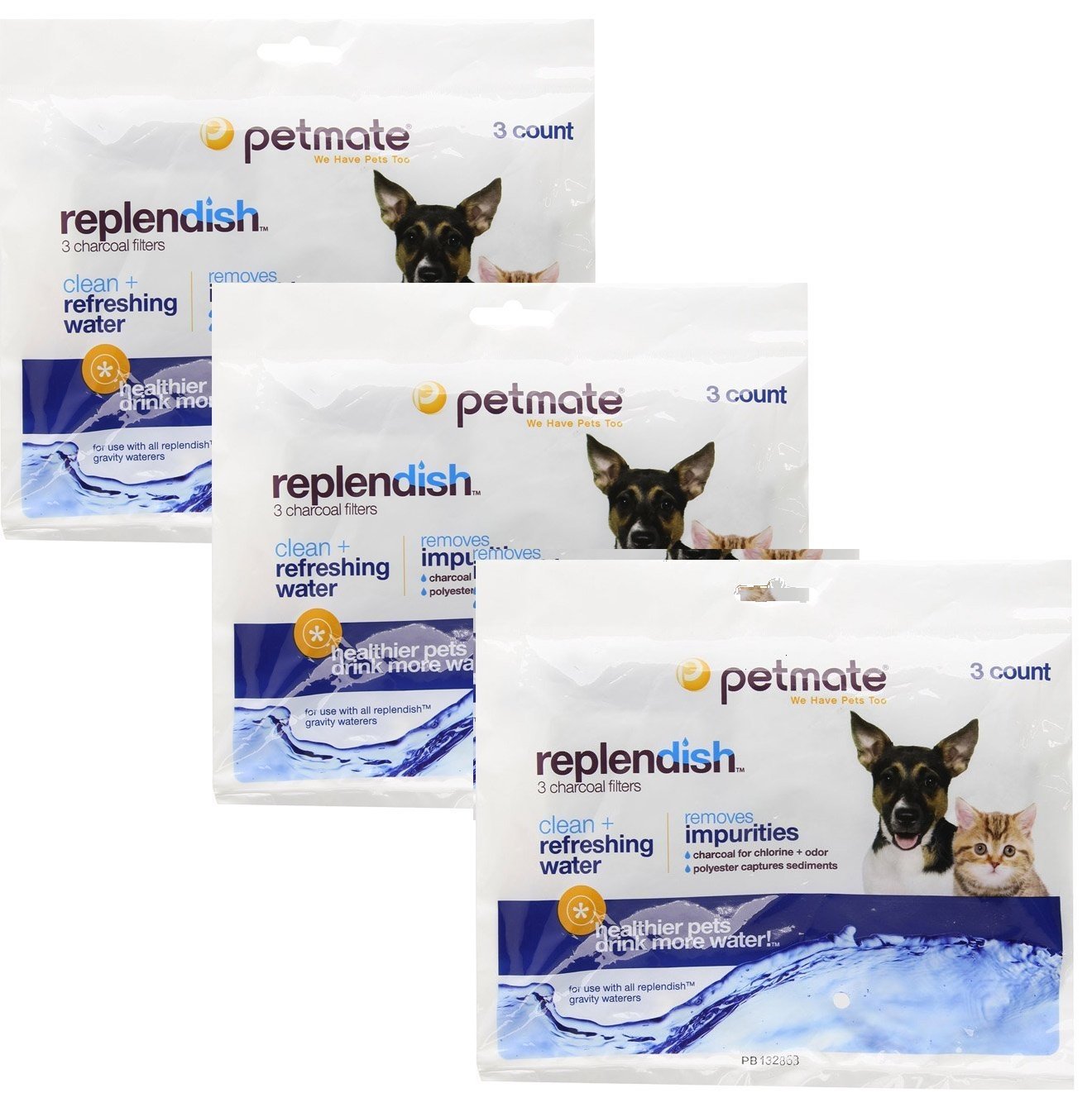 Filtre charbon Petmate Replendish 9-pack pour améliorer le goût et réduire les odeurs.
