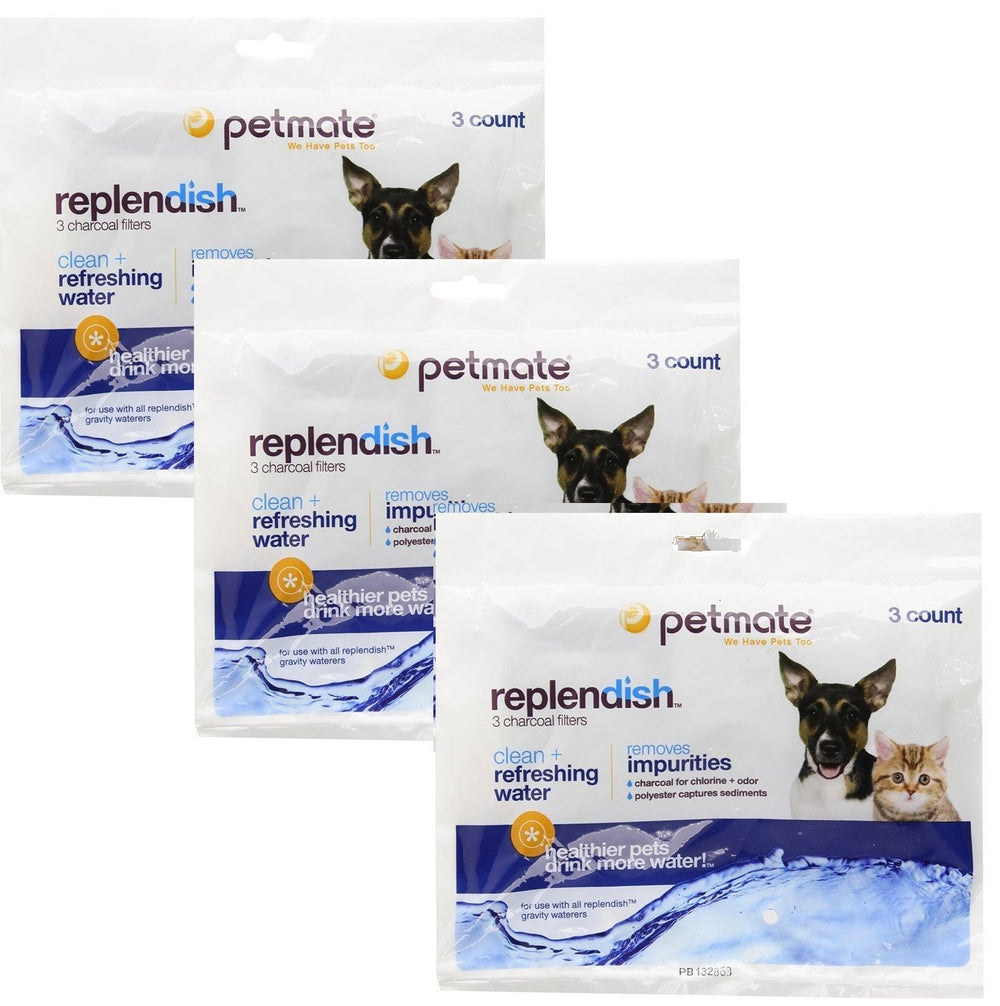 Filtre charbon Petmate Replendish 9-pack pour améliorer le goût et réduire les odeurs.