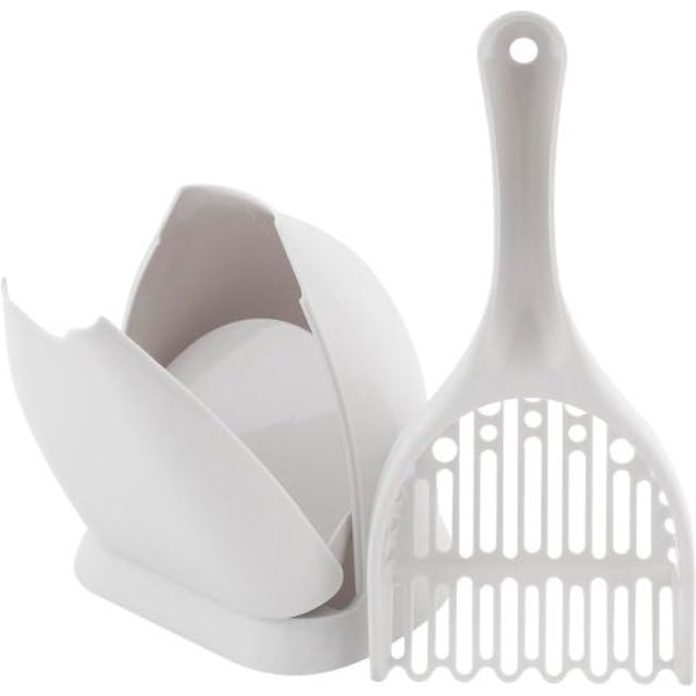 Petmate Scoop N' Hide couleur nickel brossé pour un look moderne.
