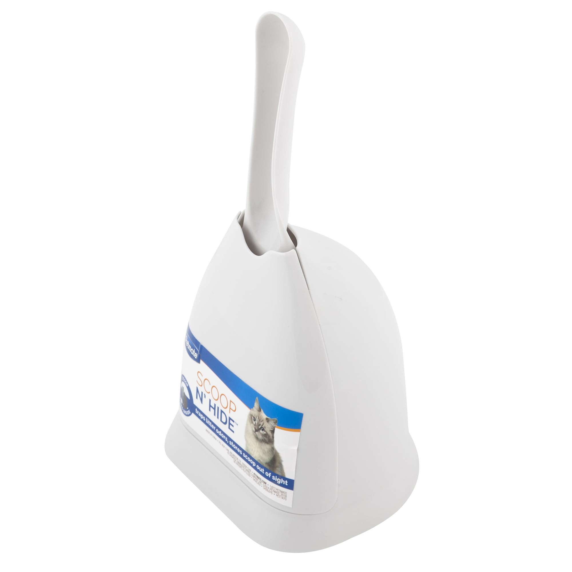 Petmate Scoop N' Hide avec ensemble pelle-litière et rangement discret pour espace propre.