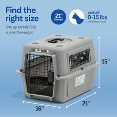 Petmate Sky Kennel – dimensions intérieures 18,75 po x 13,5 po x 14,5 po.