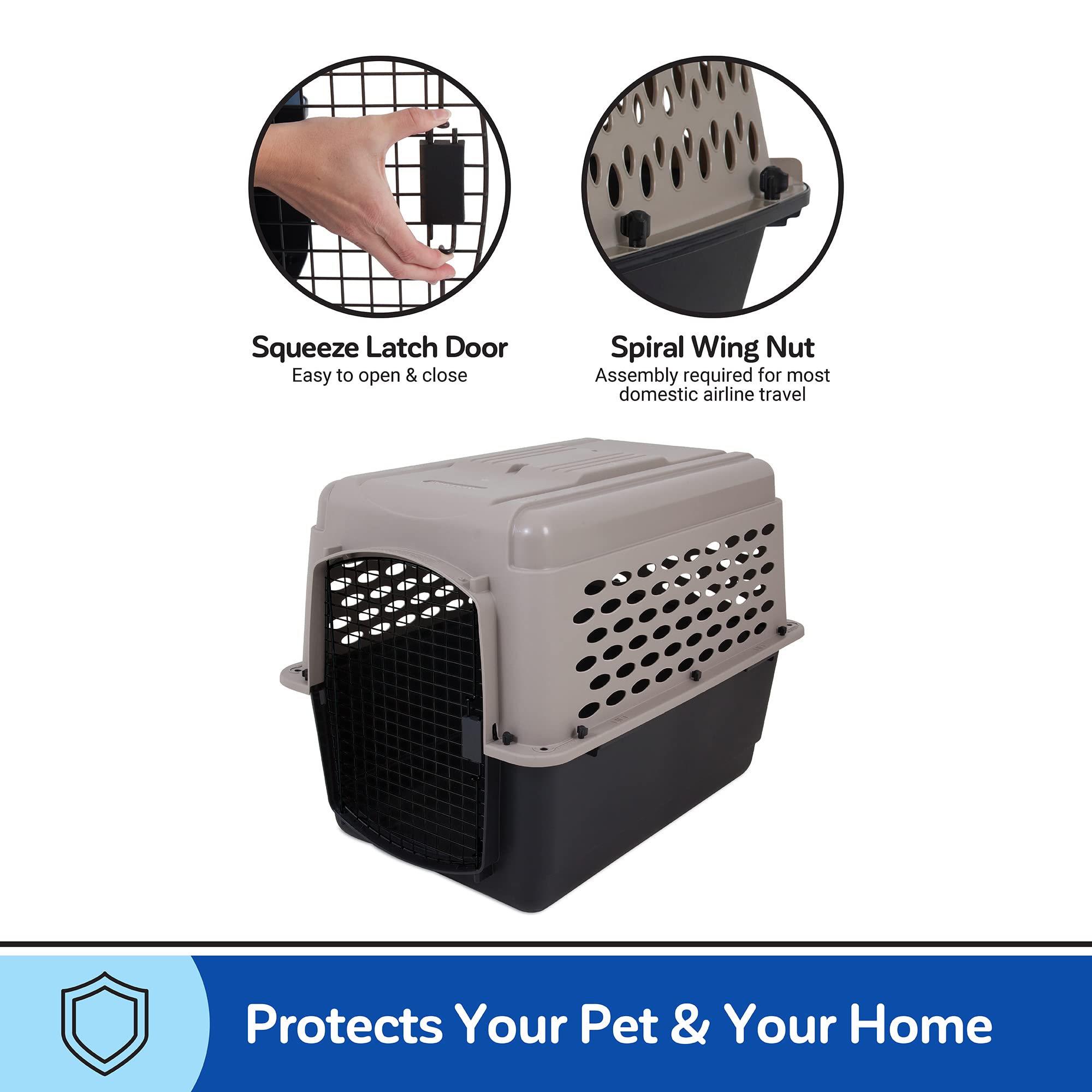 Petmate Vari cage chien nettoyage facile, coque robuste et évacuation des liquides.