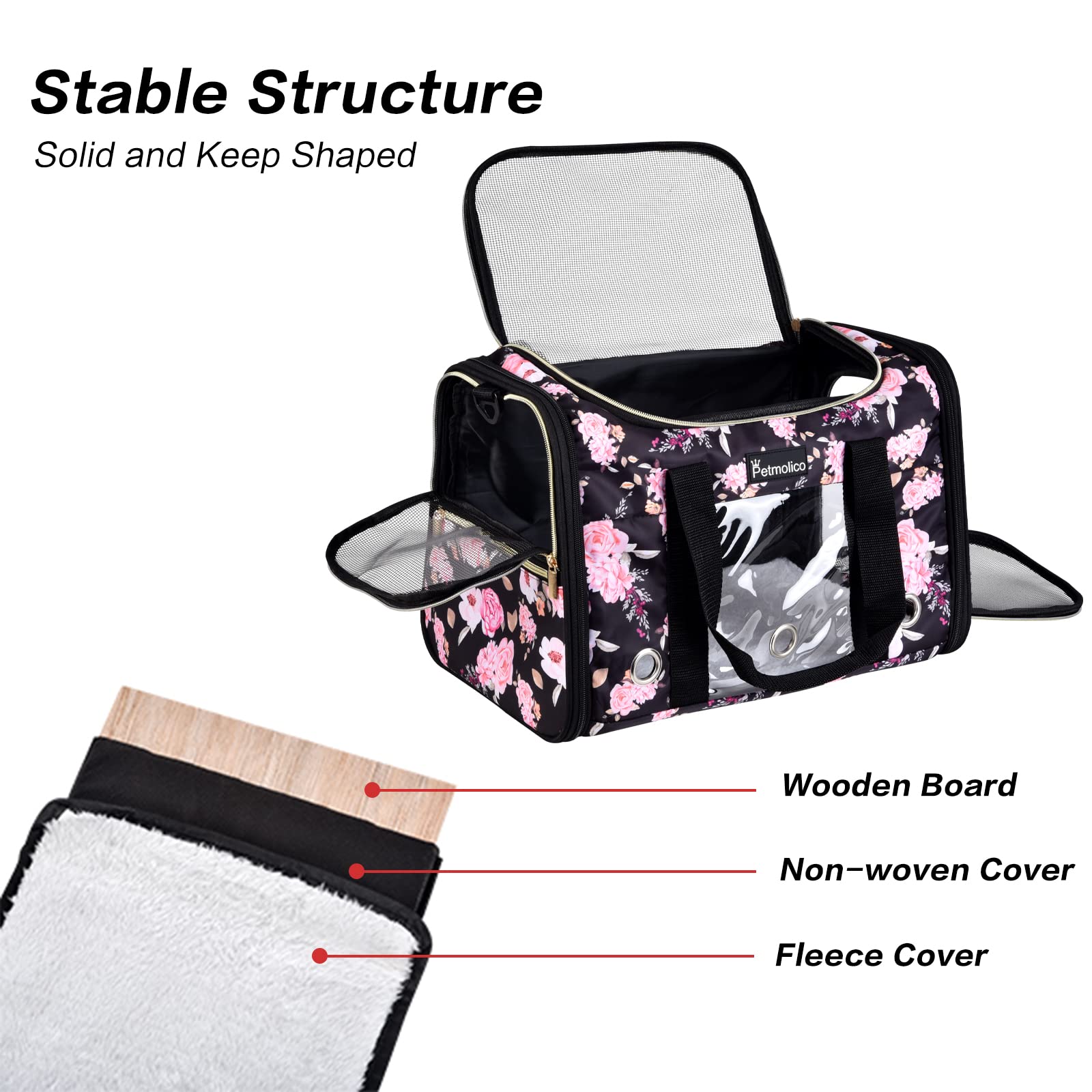 Nylon floral Petmolico, élégant et durable pour les voyages.