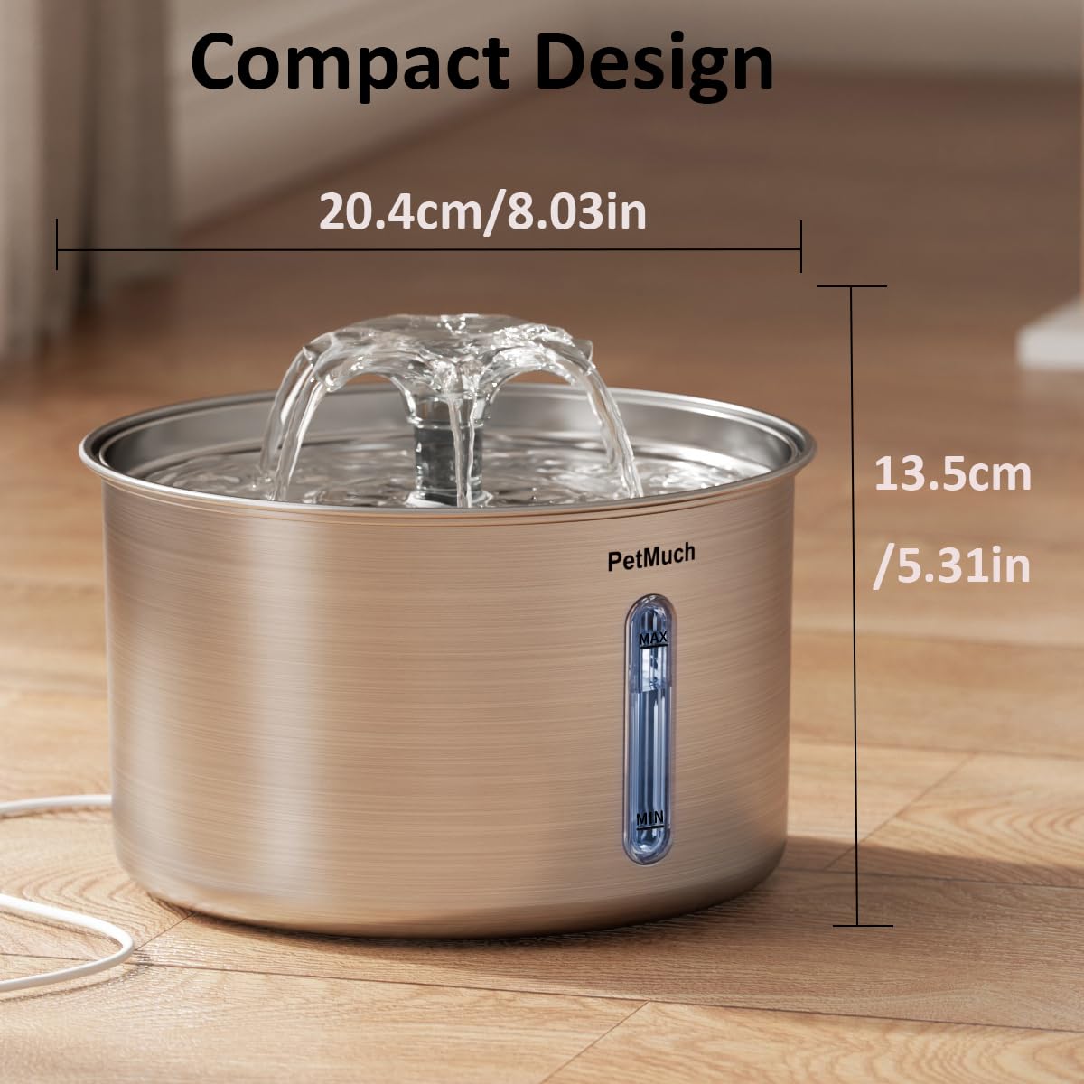 Design hygiénique en inox PetMuch, facile à nettoyer et durable.