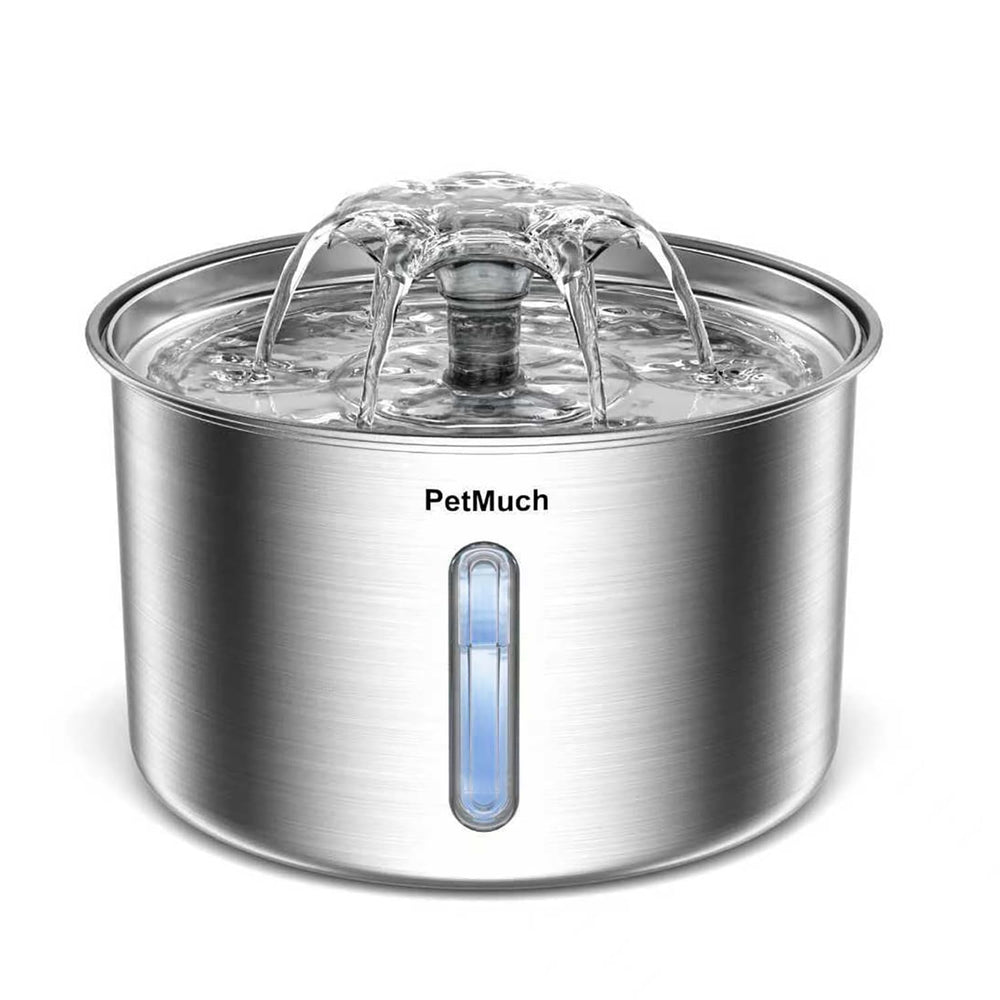 PetMuch fontaine-chat-inox-3l ensemble, solution pratique d'hydratation pour animaux.
