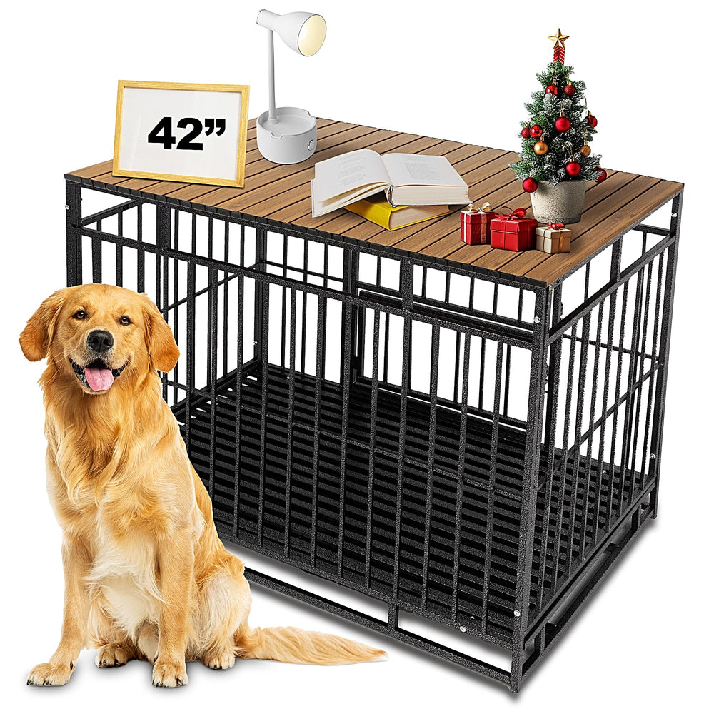 Petmystify Topper pour caisse chien 42 po: espace de rangement élégant sur le dessus.