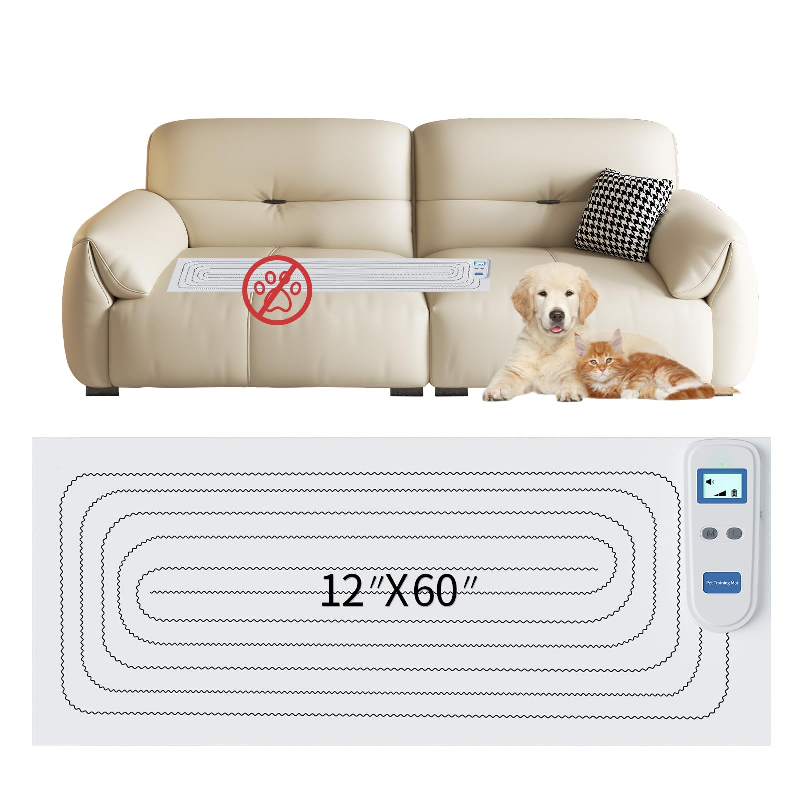 Petnais scat-mat, dissuasion comptoir pour chiens et chats, stimulation sûre.