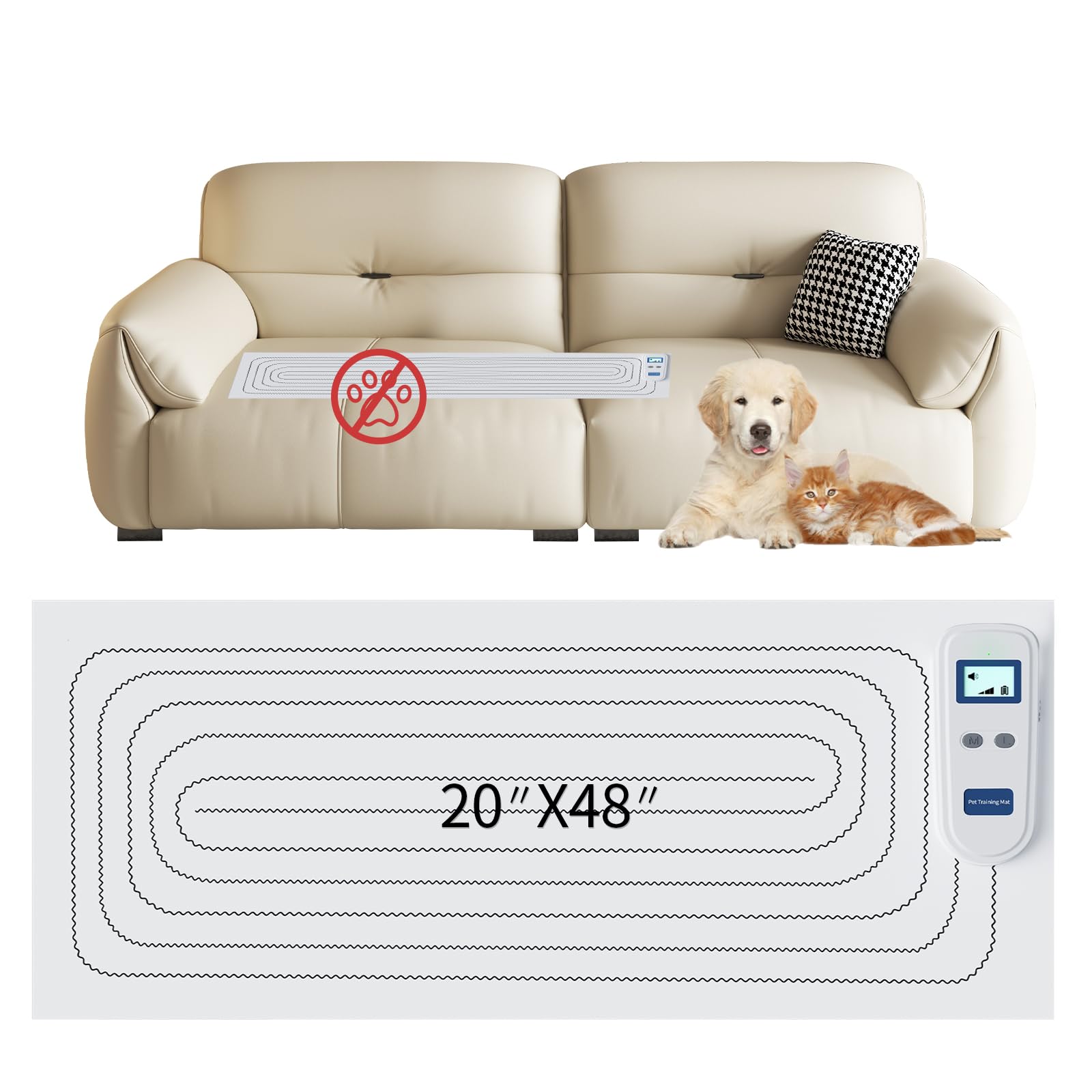 Tapis dissuasion Petnais pour chiens et chats, 41x19, protège canapé et comptoir.